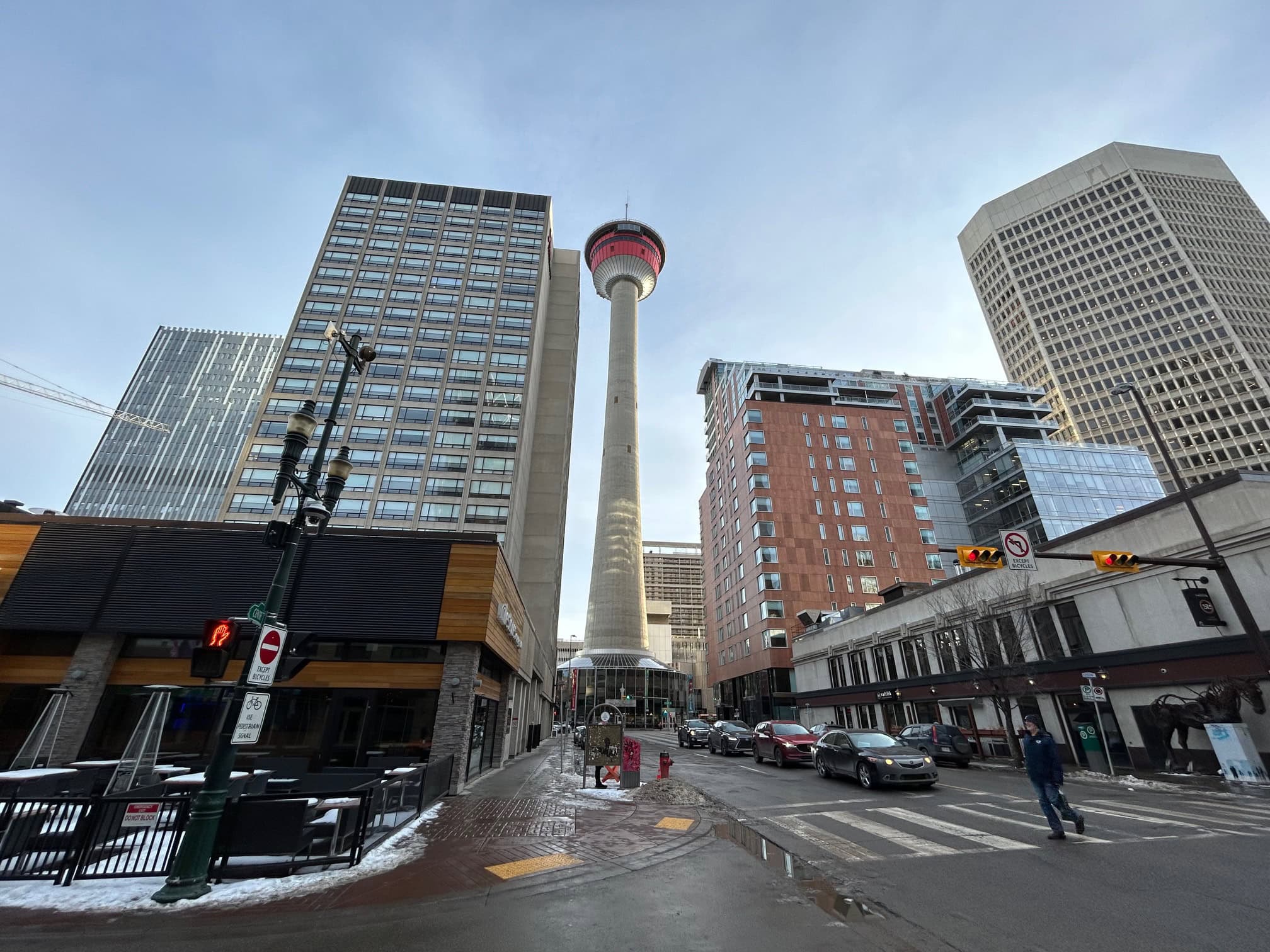 An image of downtown Calgary with the Calgary tower in the distance.
