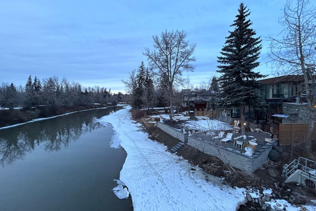 Rideau Park, a scenic riverside neighborhood in Calgary with exclusive homes.