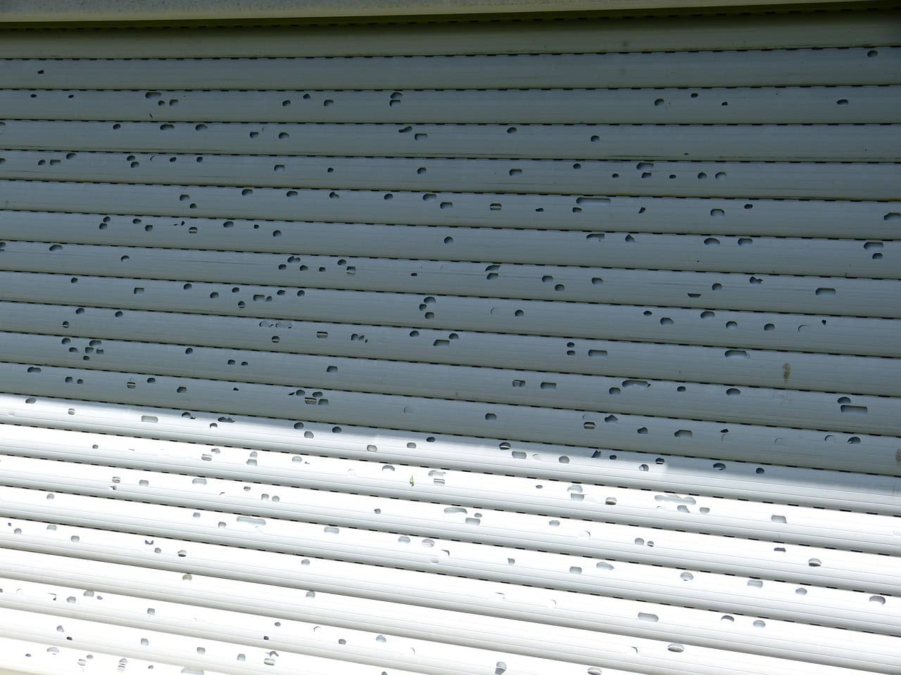Hail damage in Airdrie AB.