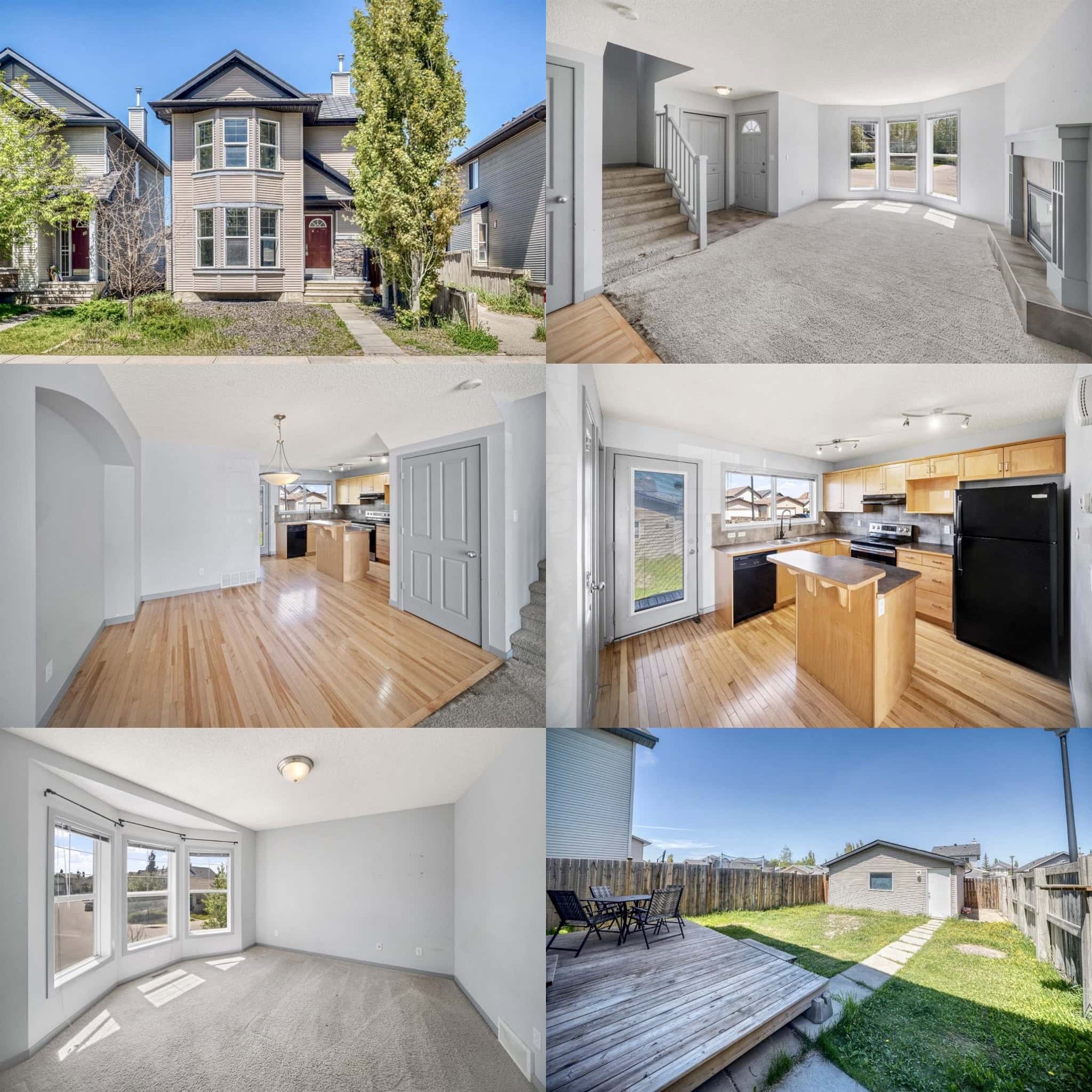 Photo collage showing 6 photos of Ryan Gillard's new listing at 38 Cranberry Place SE Calgary AB.
