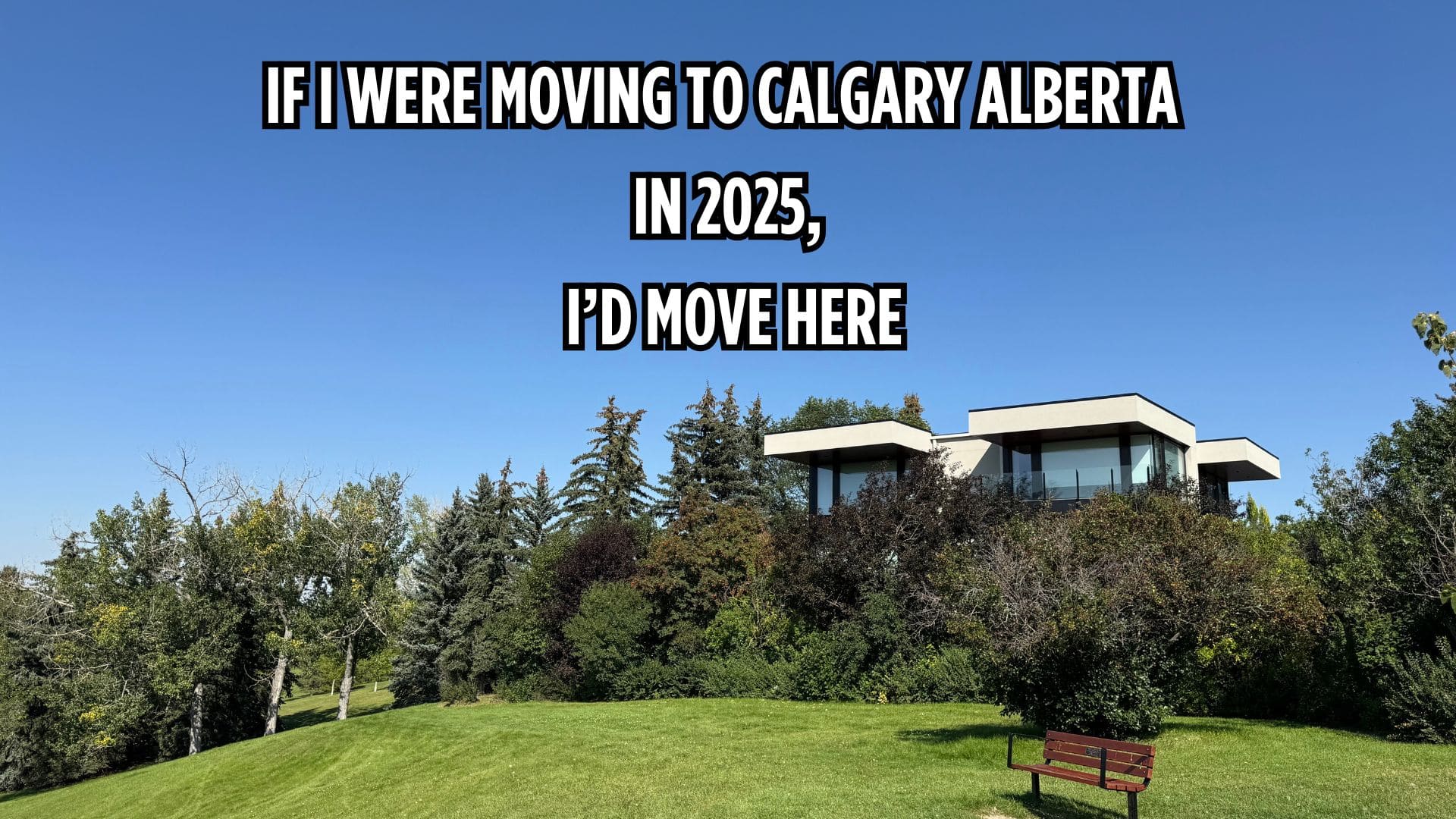 Modern home in Mount Pleasant, Calgary, surrounded by lush greenery and open park space. A beautiful example of Calgary real estate and family living in 2025.