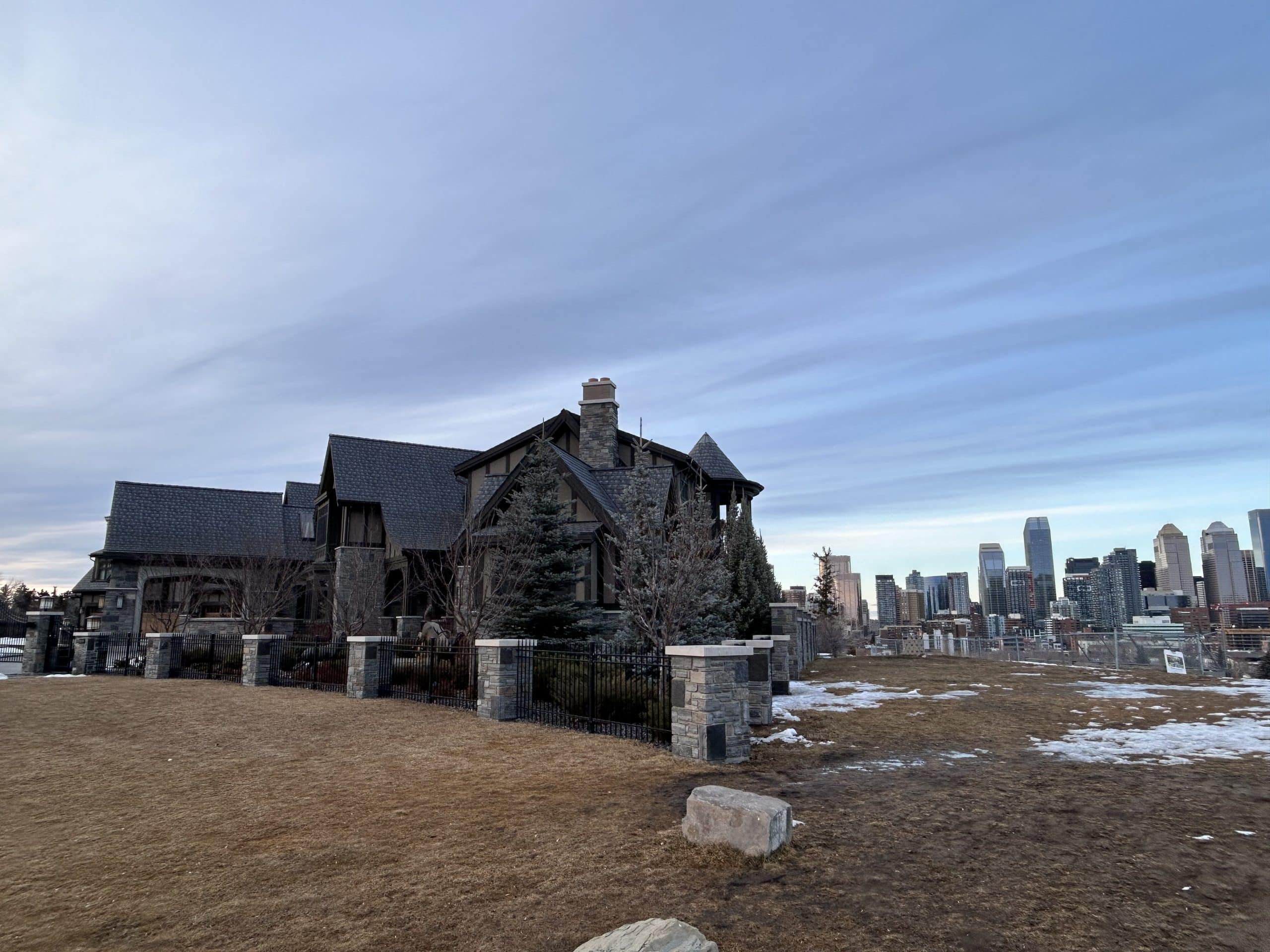 Luxury estate home overlooking downtown Calgary from one of the city’s prestigious ridge communities, known for skyline views and multi million dollar properties.