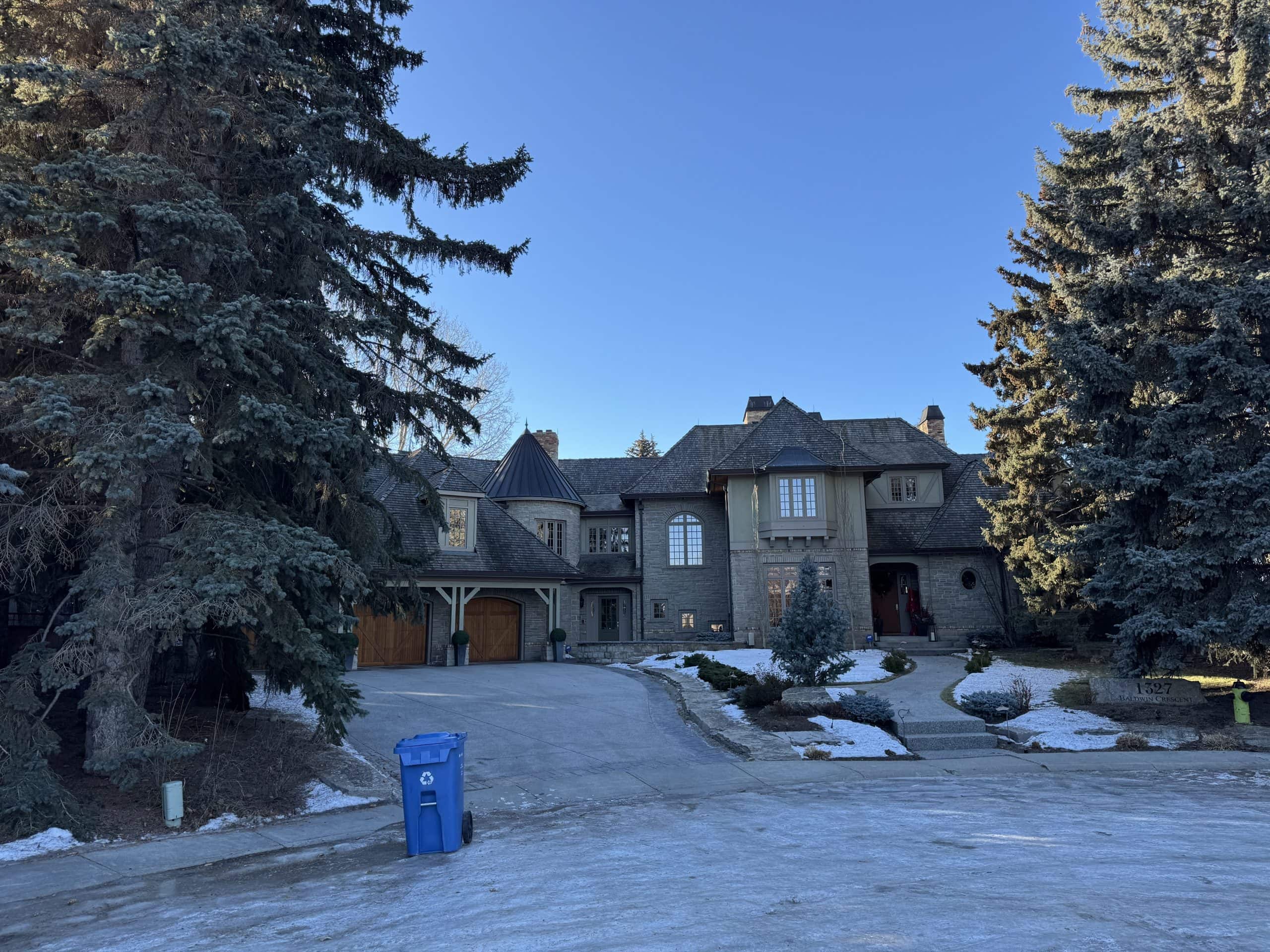Luxury estate home in Bel Aire Calgary, one of the city’s most exclusive neighbourhoods known for oversized lots, privacy, and mature landscaping.