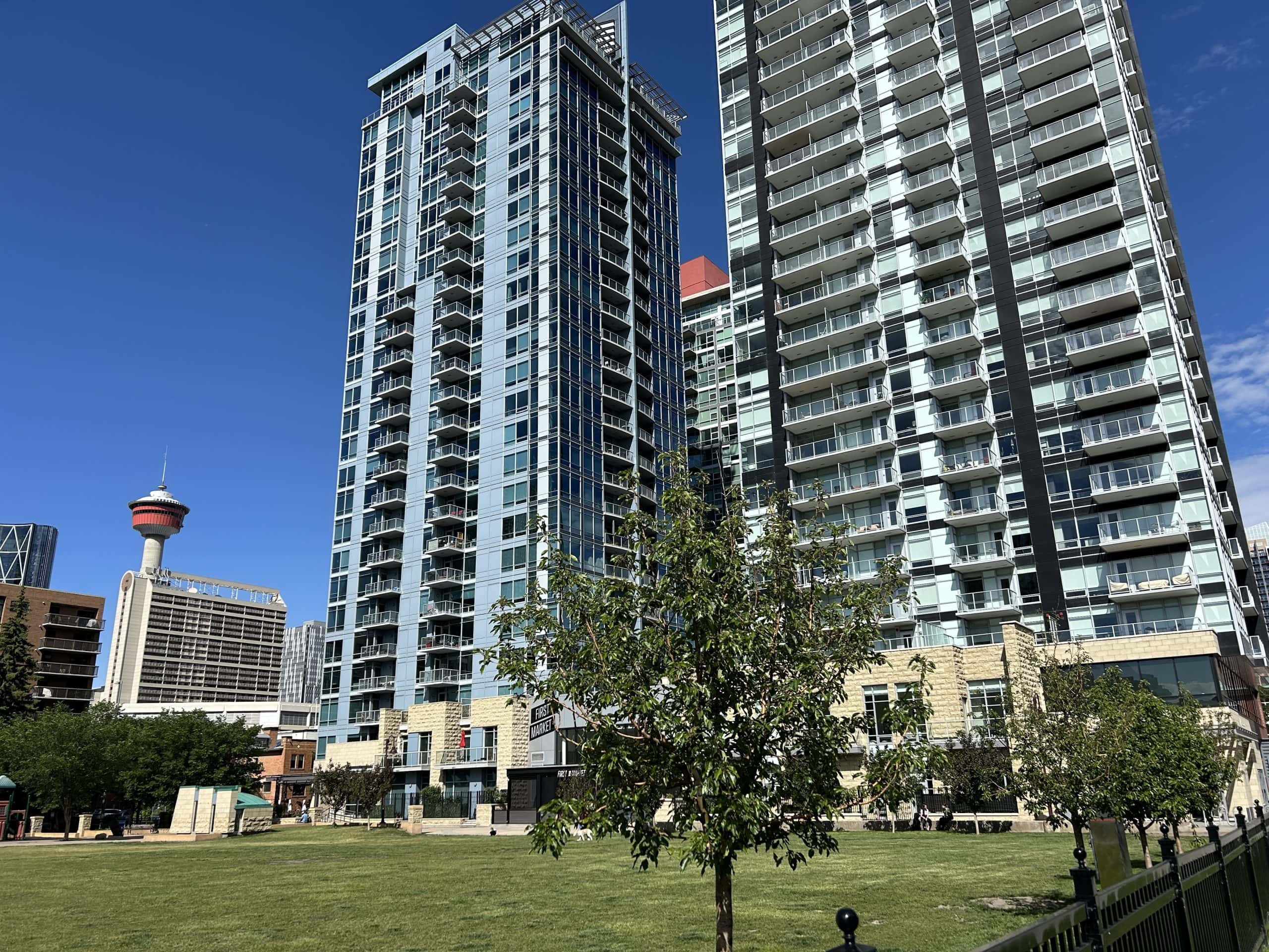 High rise condo towers in downtown Calgary as rising inventory and increased competition continue impacting the Calgary condo market.
