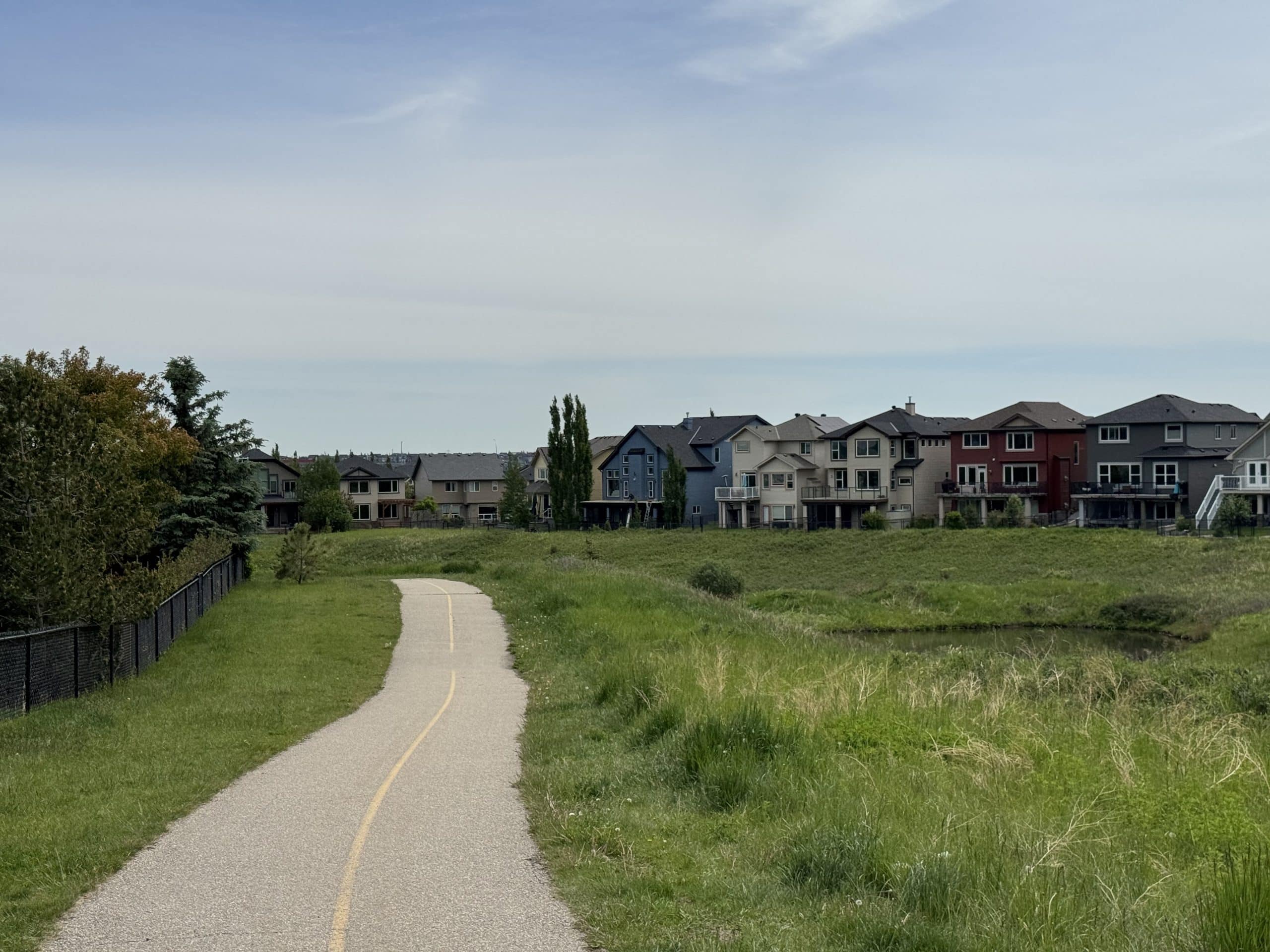 Walking and biking pathways wind through Sage Hill's natural green spaces and ponds, providing residents with scenic routes for outdoor recreation and connecting many areas of the community.