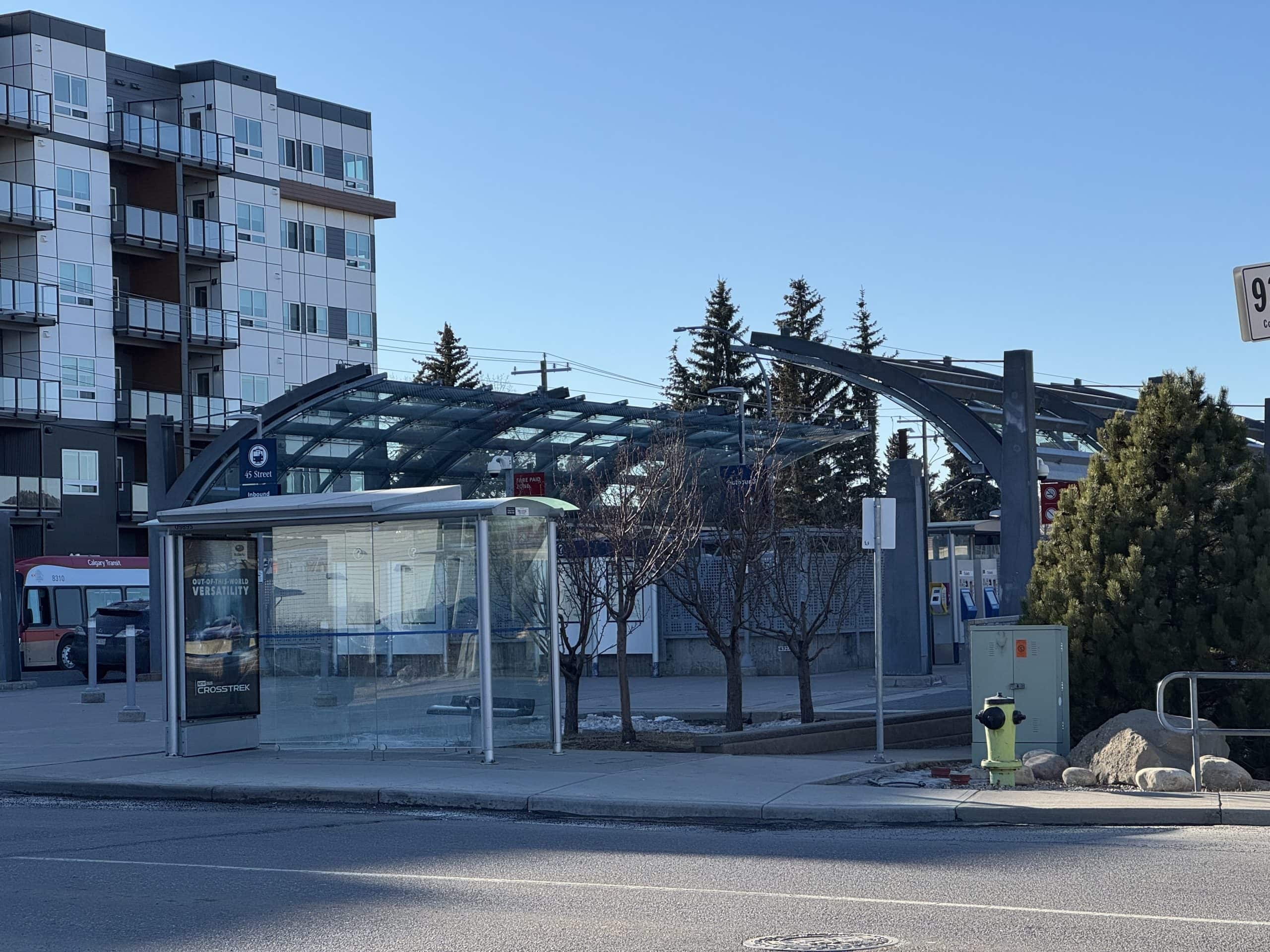 45 Street CTrain Station in Calgary, providing Glendale residents with convenient access to downtown and across the city.