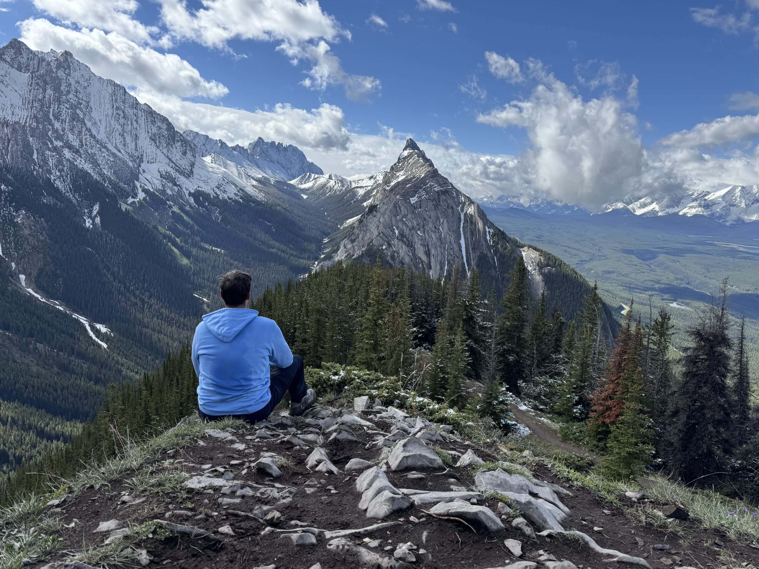 King Creek Ridge viewpoint overlooking Mount Lougheed and the surrounding peaks in Kananaskis Country.