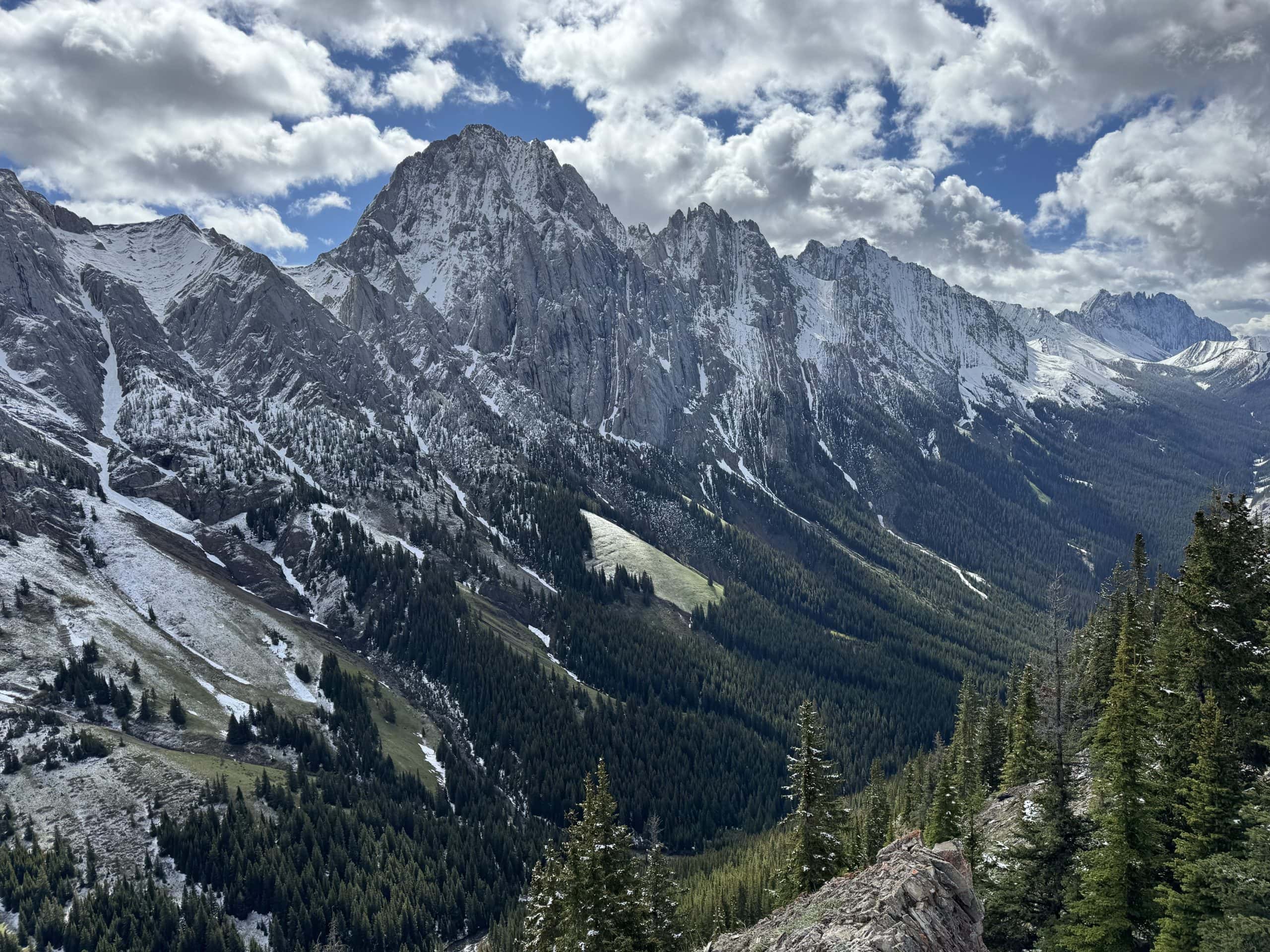 Mount Lougheed rising above the King Creek Ridge trail in Kananaskis Country.