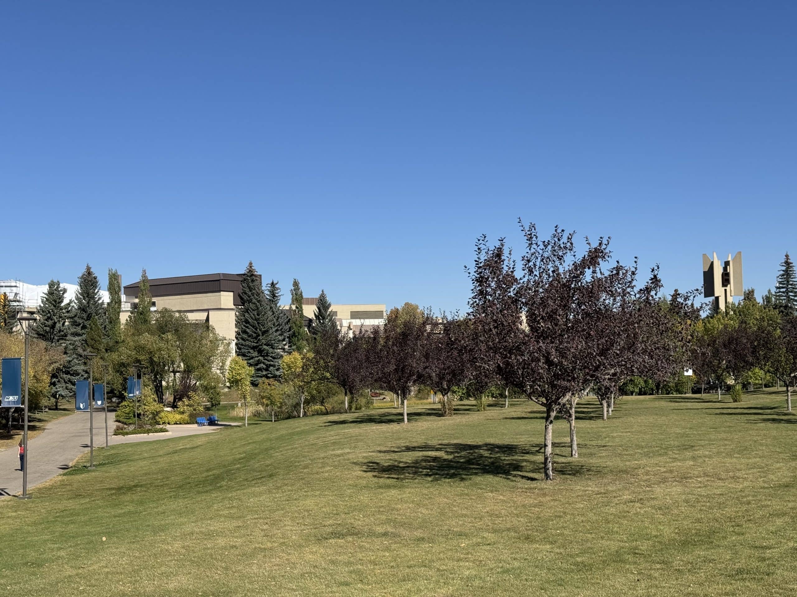 Green space at Mount Royal University, located next to the Glamorgan neighbourhood in southwest Calgary.