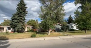 Mature tree lined street with classic bungalow homes in Glamorgan, one of Calgary's established southwest neighbourhoods.