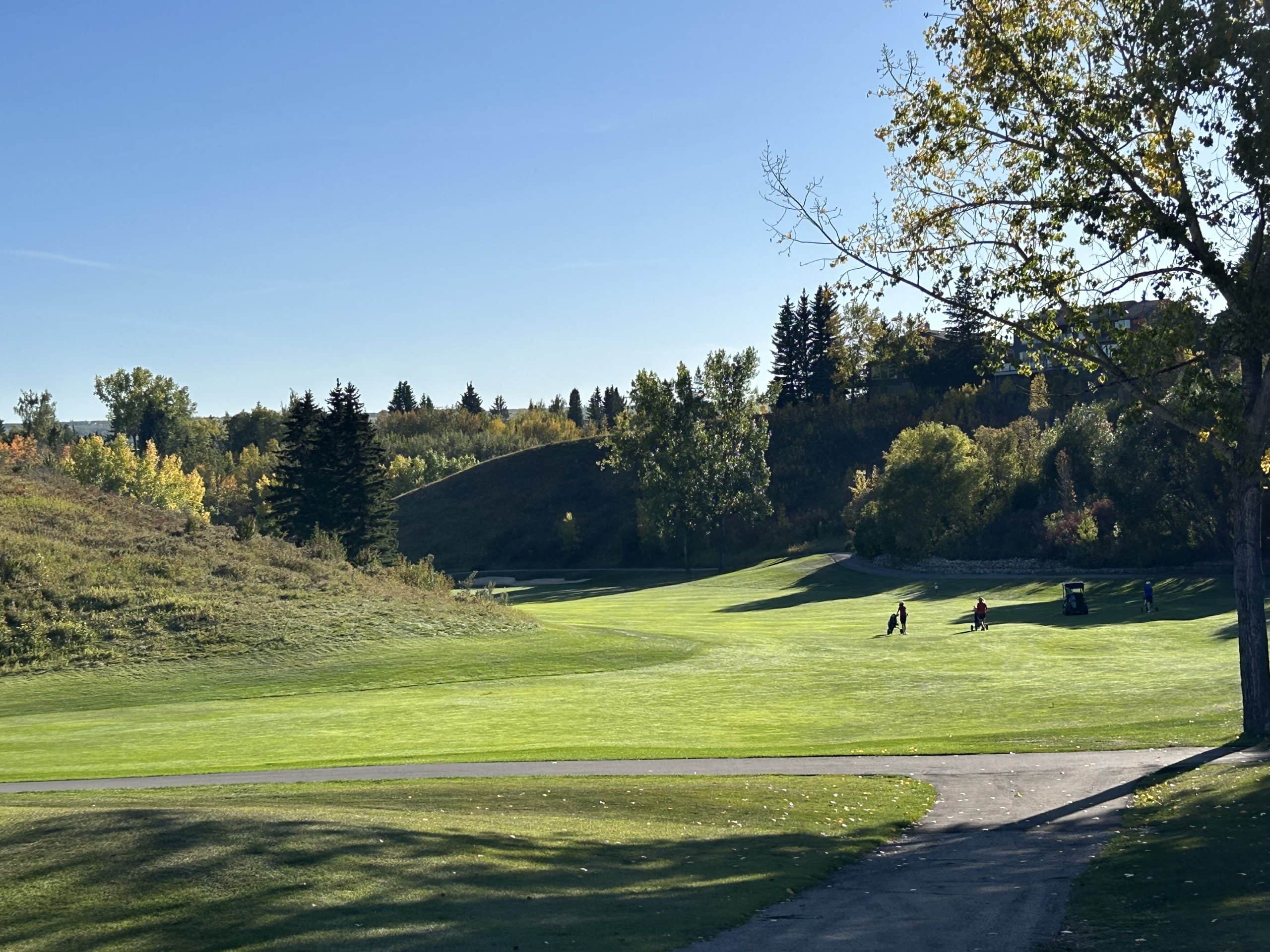 Silver Springs Golf and Country Club near Varsity Estates in northwest Calgary, surrounded by mature trees and green space.